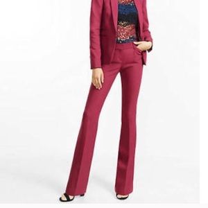Express barely boot editor pant in red (berry).